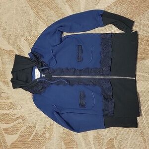 Evys tree blue and black hoodie large (Jacqueline)